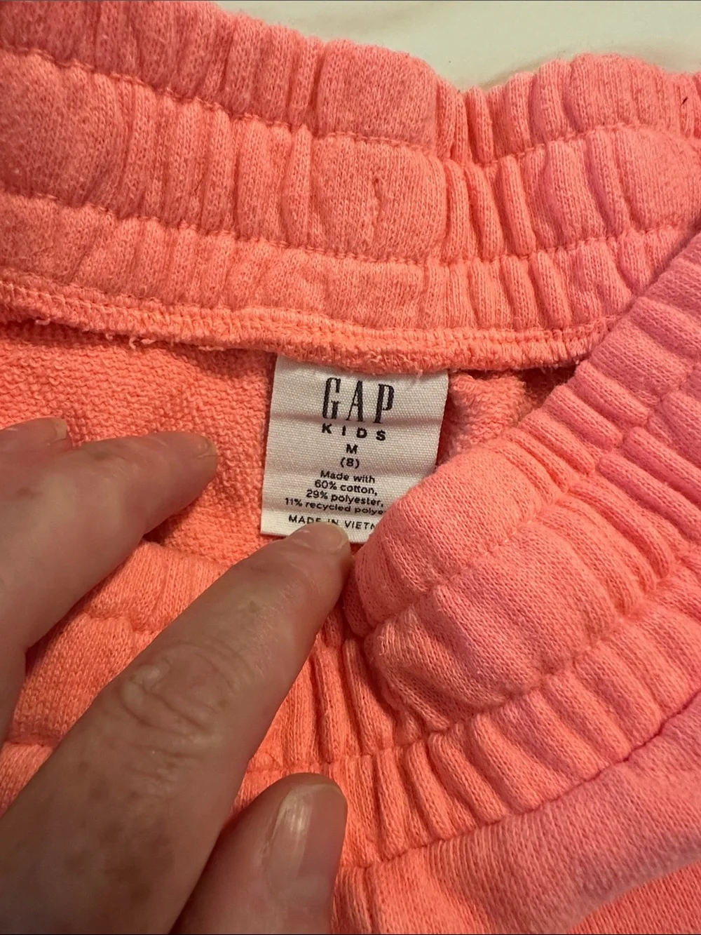 Gap Girls Size M (8) Coral Terry Shorts with Contrast Trim